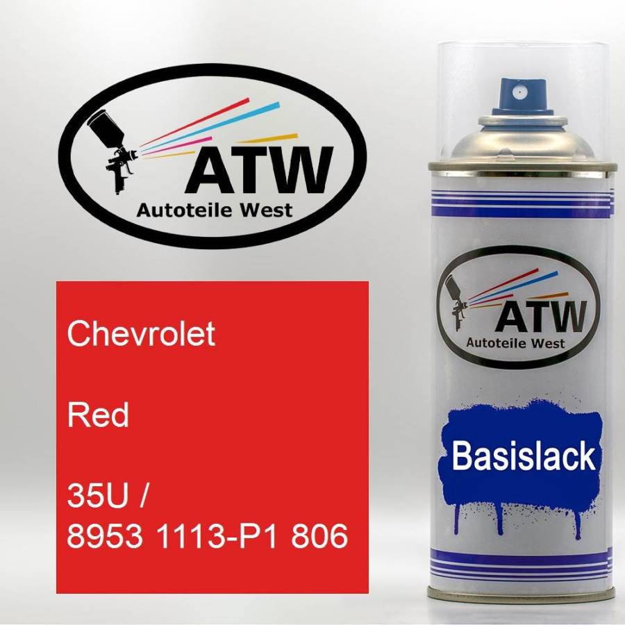 Chevrolet, Red, 35U / 8953 1113-P1 806: 400ml Sprühdose, von ATW Autoteile West.